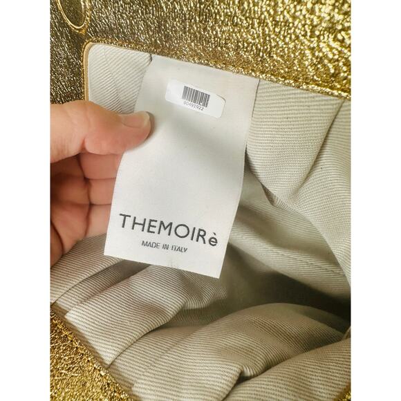 THEMOIRé Gold Leather Magnetic Button Closure Crossbody Clutch Purse Handbag - Picture 8 of 14